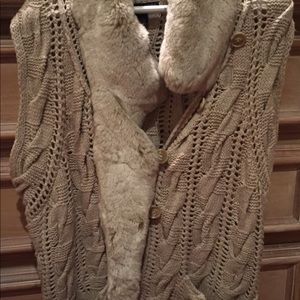 Wool and fur vest size L